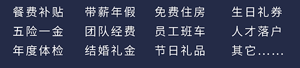 z6尊龙员工福利：餐费补贴、五险一金、年度体检、带薪年假、团队经费、结婚礼金、免费住房、员工班车、节日礼品、生日礼券、人才落户、其它……